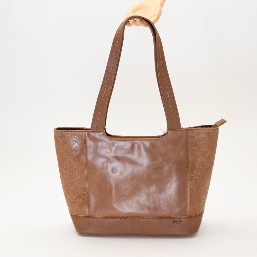 The Sak De Young Leather Tote Bag Tobacco Floral (Pre-owned/as pictured)